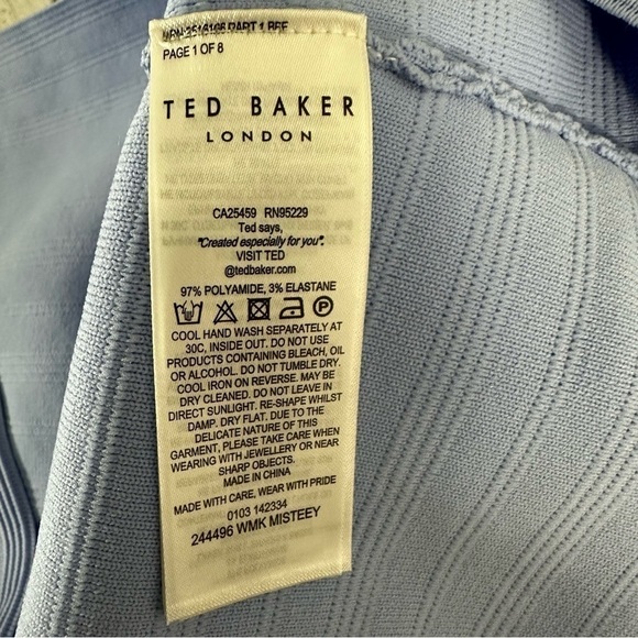 Ted Baker Misteey Bardot Frill Knitted Off Shoulder Top Size 6 US 16 Blue - Picture 12 of 16